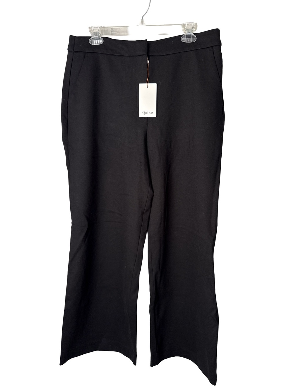 QUINCE NWT Ultra-Stretch Ponte Straight Leg Black Pants Office Career Wear 16